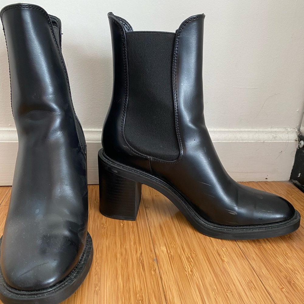 ZARA Faux Leather Booties - Picture 3 of 5